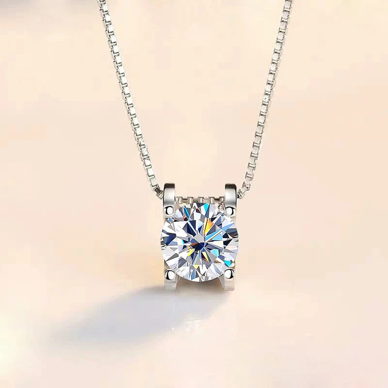 Daily Round Moissanite Pendant Necklace