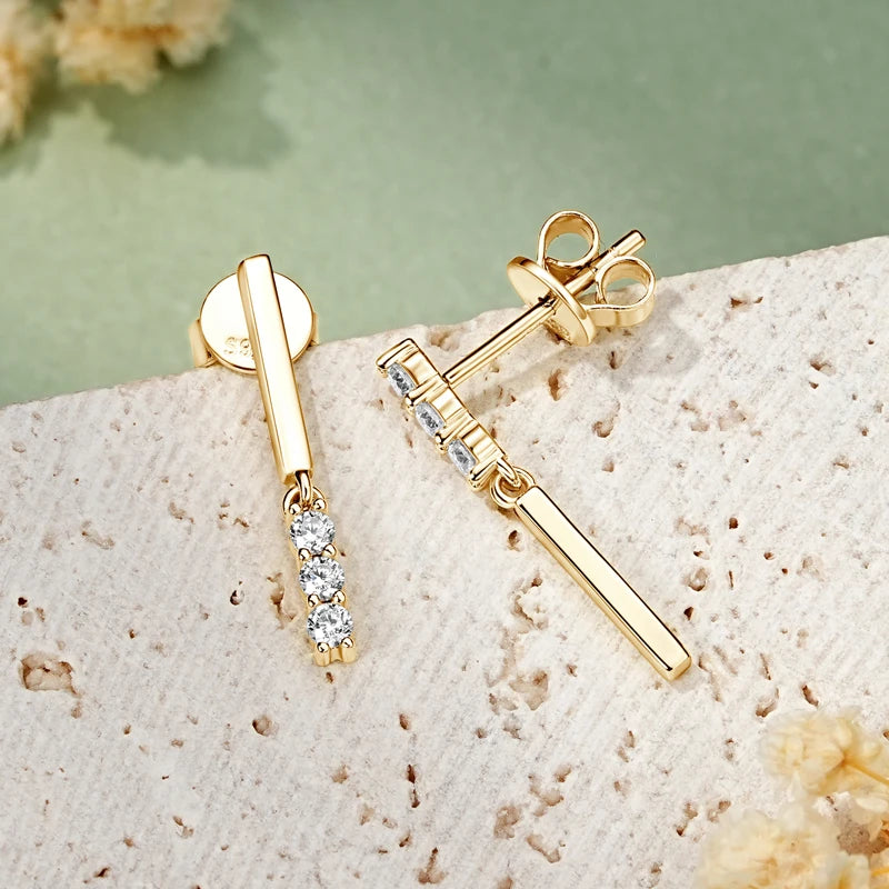 Geraldine's Pendientes Moissanite Studs Drop Earrings