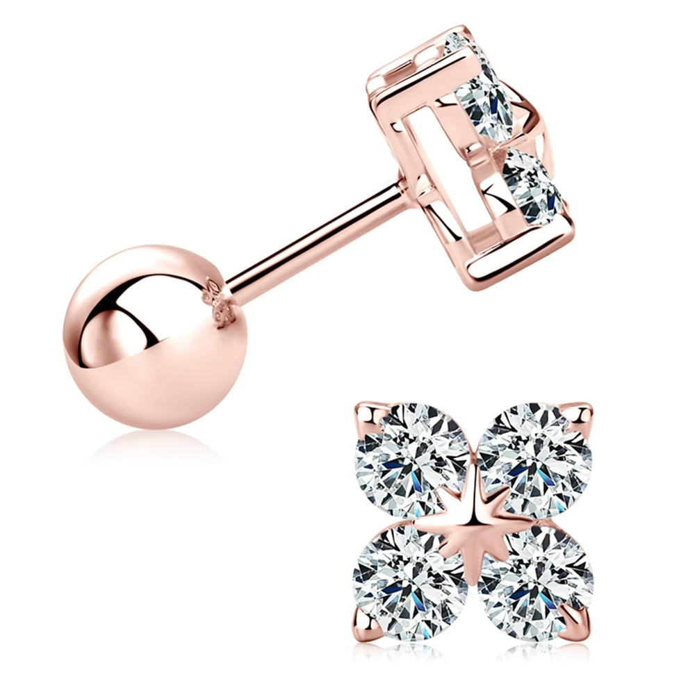 Geraldine Four Leaf Moissanite Studs Drop Earring