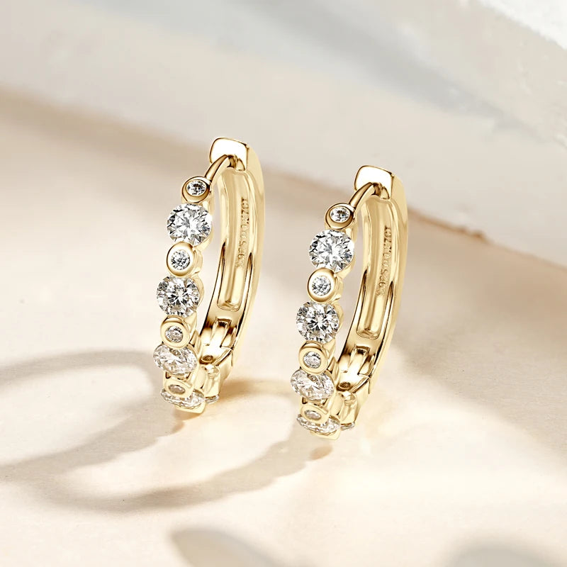 Lynn's Classic Daily Jewelry Moissanite Hoops Earrings