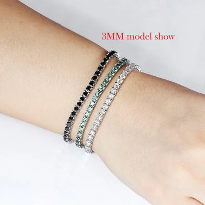925 Round Cut Moissanite Tennis Bracelet