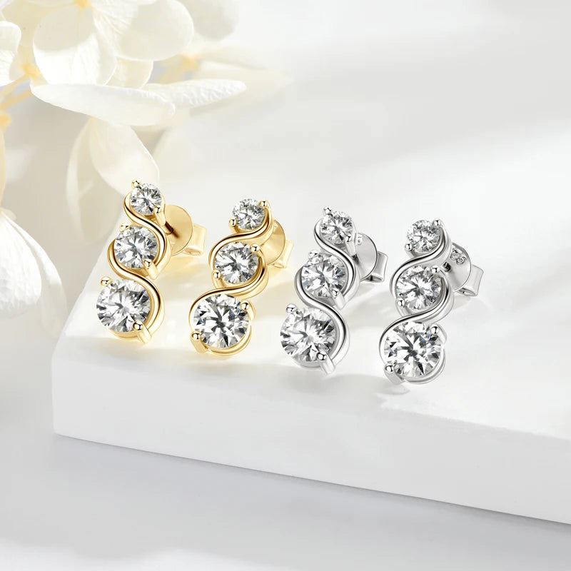 Lynn's Twisted Infinity 1.8ct Moissanite Studs Earrings