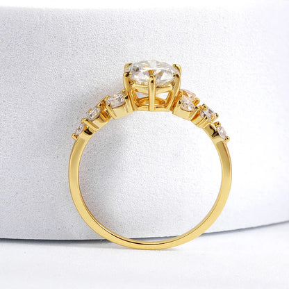 Alberta 14k Gold Plated Moissanite Ring
