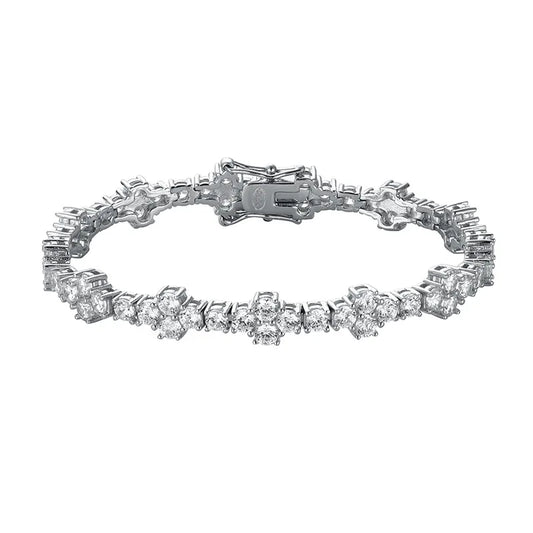 Sparkling 925 silver 3mm Cross Zircon moissanite Tennis Bracelets