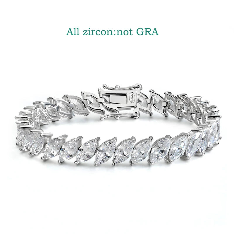 Grand 0.5CT Marquise Cut 925 silver Moissanite Tennis Bracelets