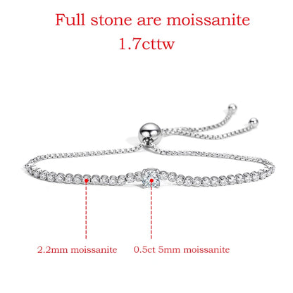 Adjustable Moissanite Tennis Bracelet