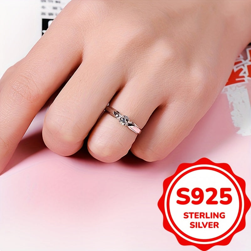 Luxurious 925 Sterling Silver Statement Zirconia Ring