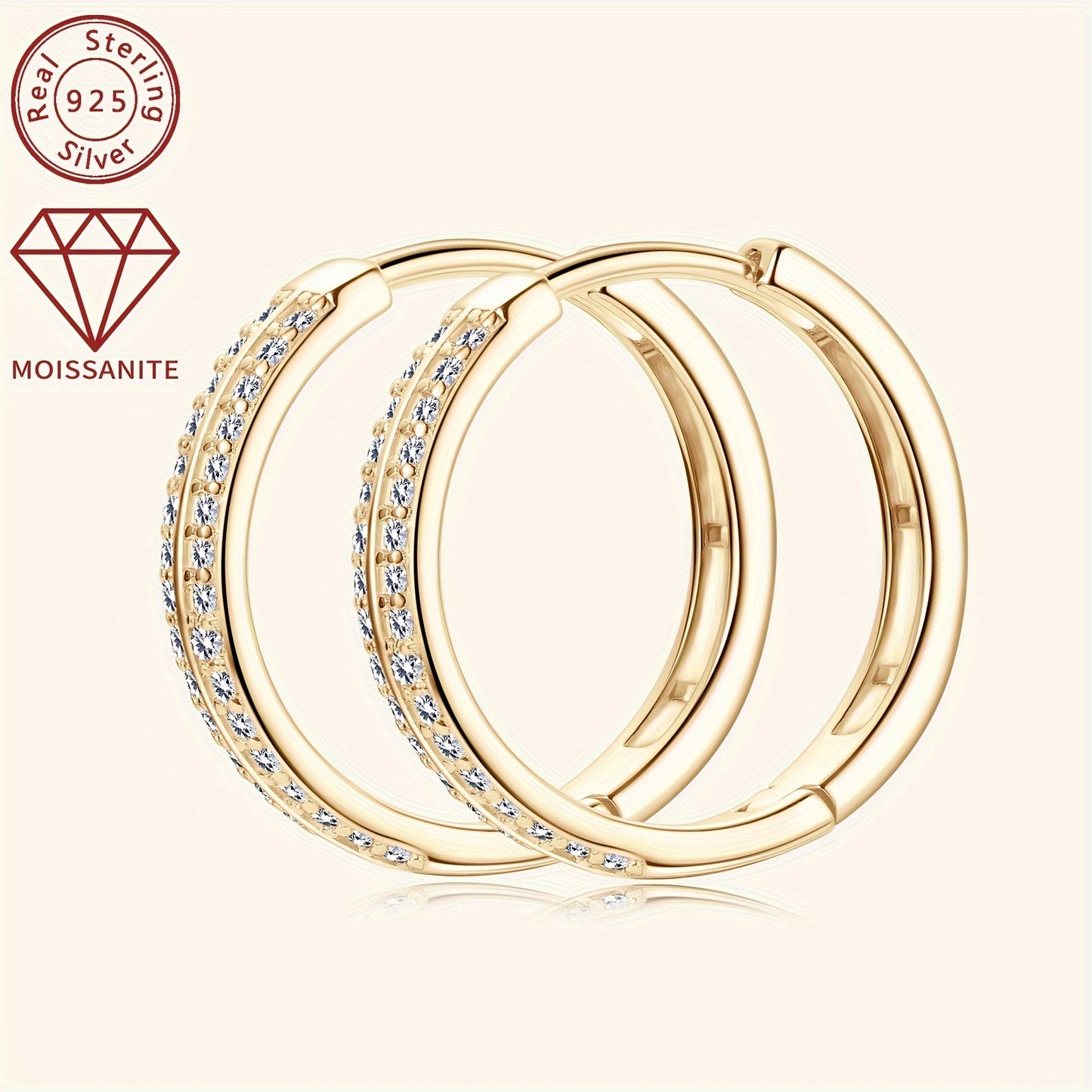 Elegant 925 Sterling Silver Hoop Earrings