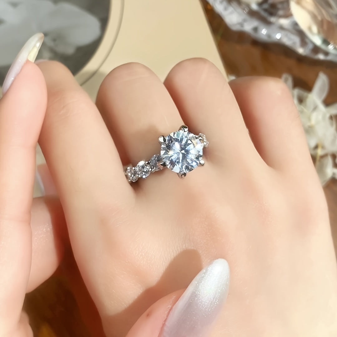 White Gold Plated 4CT Moissanite Ring