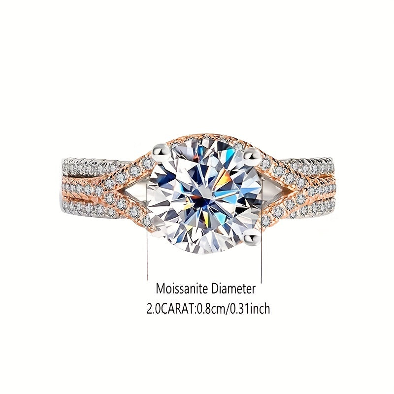 Elegant 2 Carat Moissanite Engagement Ring