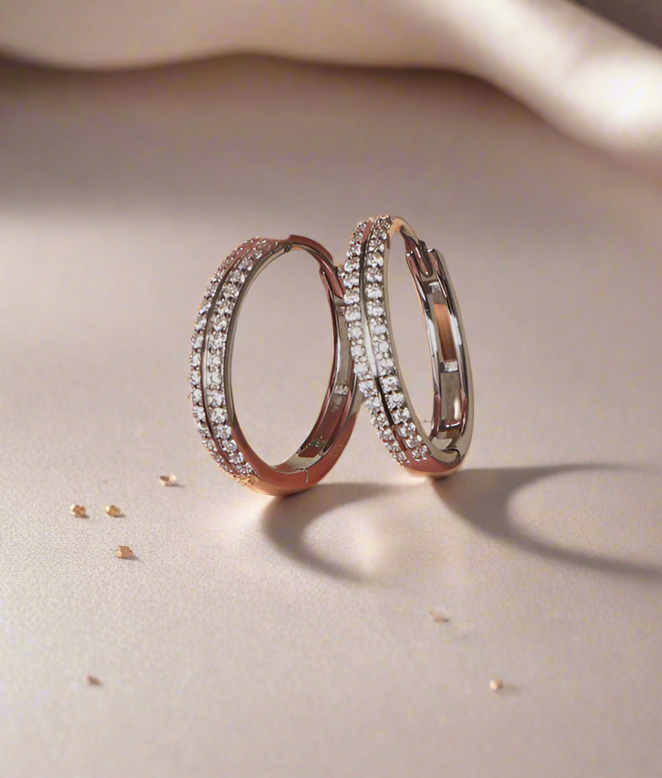 S925 Moissanite Hoop Earrings