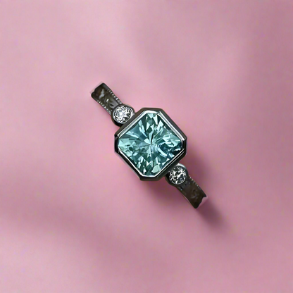 S925 Asscher Zirconia Ring