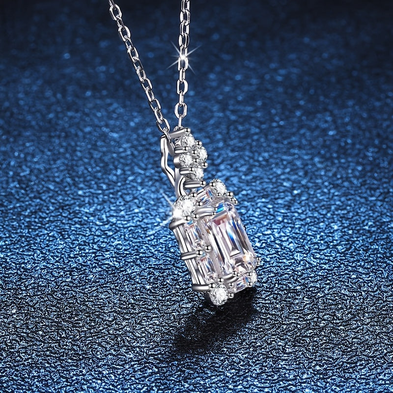 Perfume bottle Radiant 1ct Moissanite Pendant Necklace