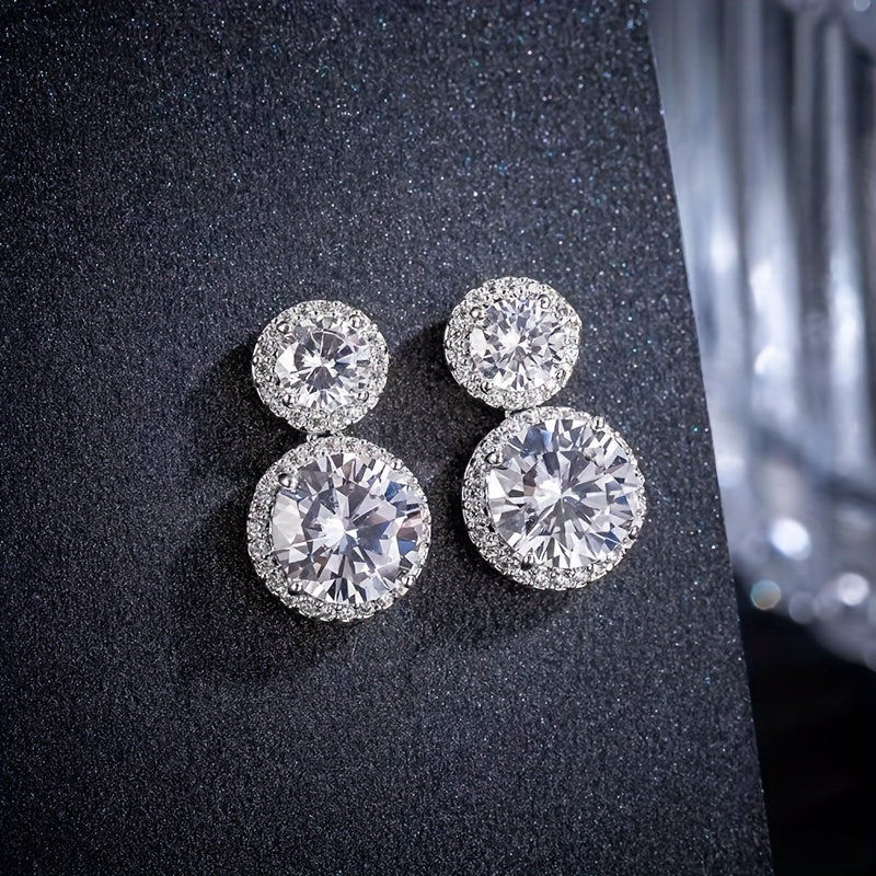 Luxury TCW 5ct Dazzling Moissanite Drop Earrings