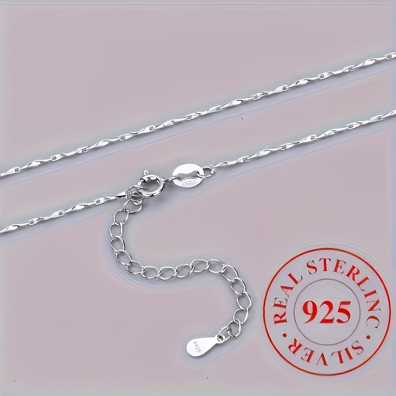 Simple 925 Sterling Silver Chain Necklace