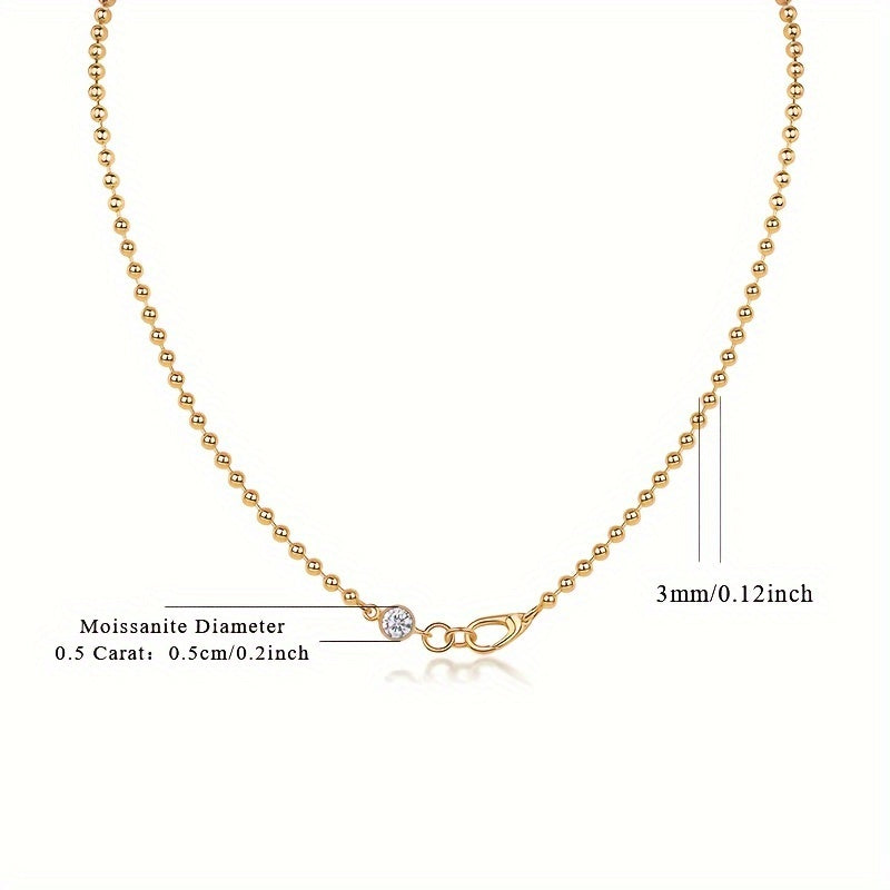 Daily Wear 18K Gold Plated Moissanite Pendant Necklace