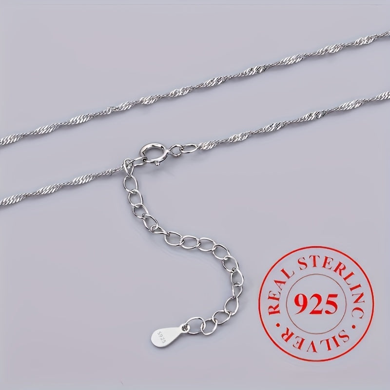 Simple 925 Sterling Silver Chain Necklace