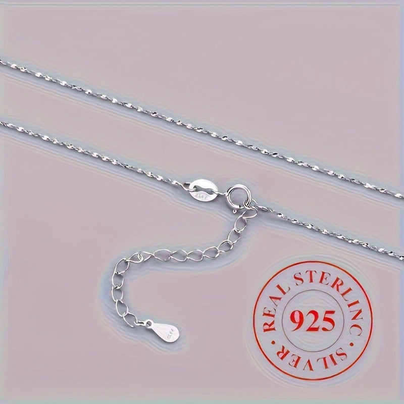 Simple 925 Sterling Silver Chain Necklace