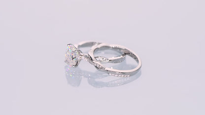 Daily 2ct Oval Moissanite Ring Set