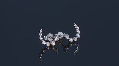 C-shaped Moissanite Studs Earrings