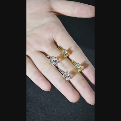 Leona Moissanite Hoop Earrings