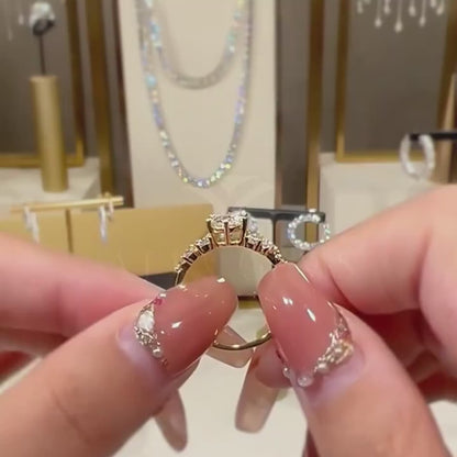 Alberta 14k Gold Plated Moissanite Ring