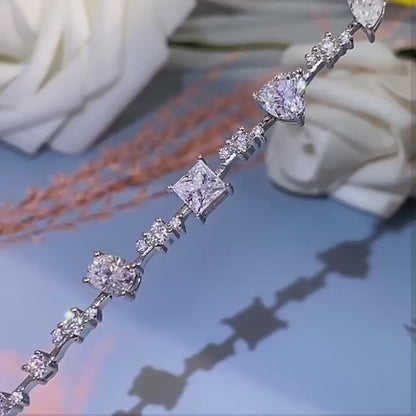 Difference Cut Moissanite Tennis Bracelet
