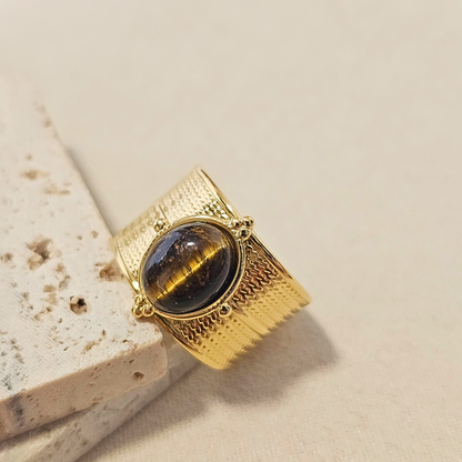 Tigerite Crown Ring