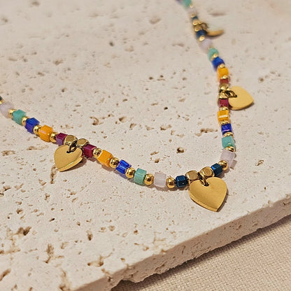 Boho Rainbow Bead Necklace