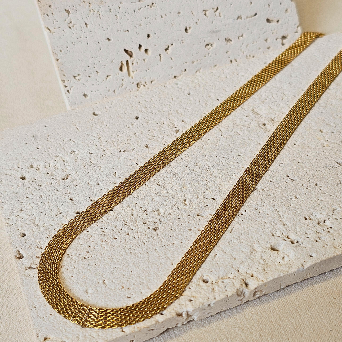 Choker Flat Gold lace Snake Chain Necklace