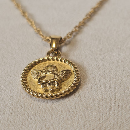 Cherub Charm with Angel Pendant Necklace