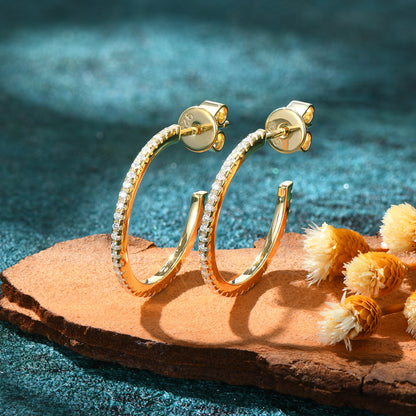 Lynn's C-shaped Moissanite Earrings