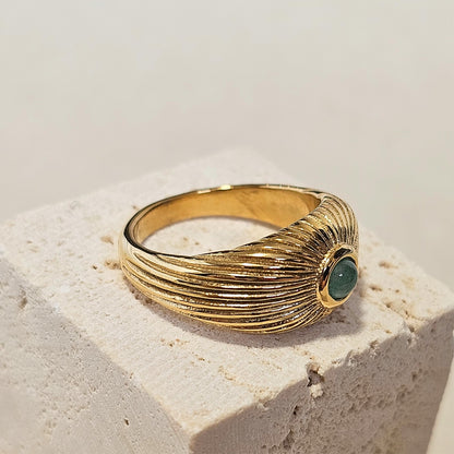 May Birthstone Green Symbol Ring