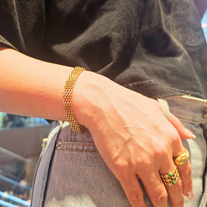 Flat Gold Layered Chain Bracelet