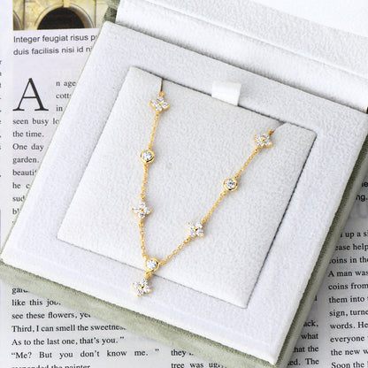 Flower Moissanite Chain Bracelet
