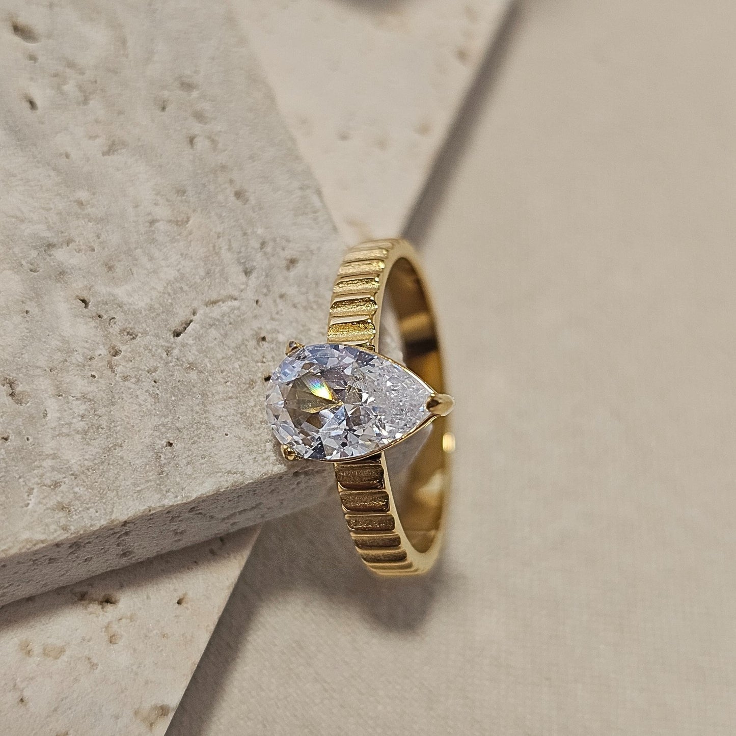 Teardrop Pear Cut Ring