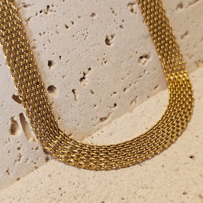 Choker Flat Gold lace Snake Chain Necklace