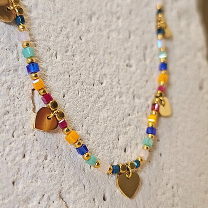 Boho Rainbow Bead Necklace