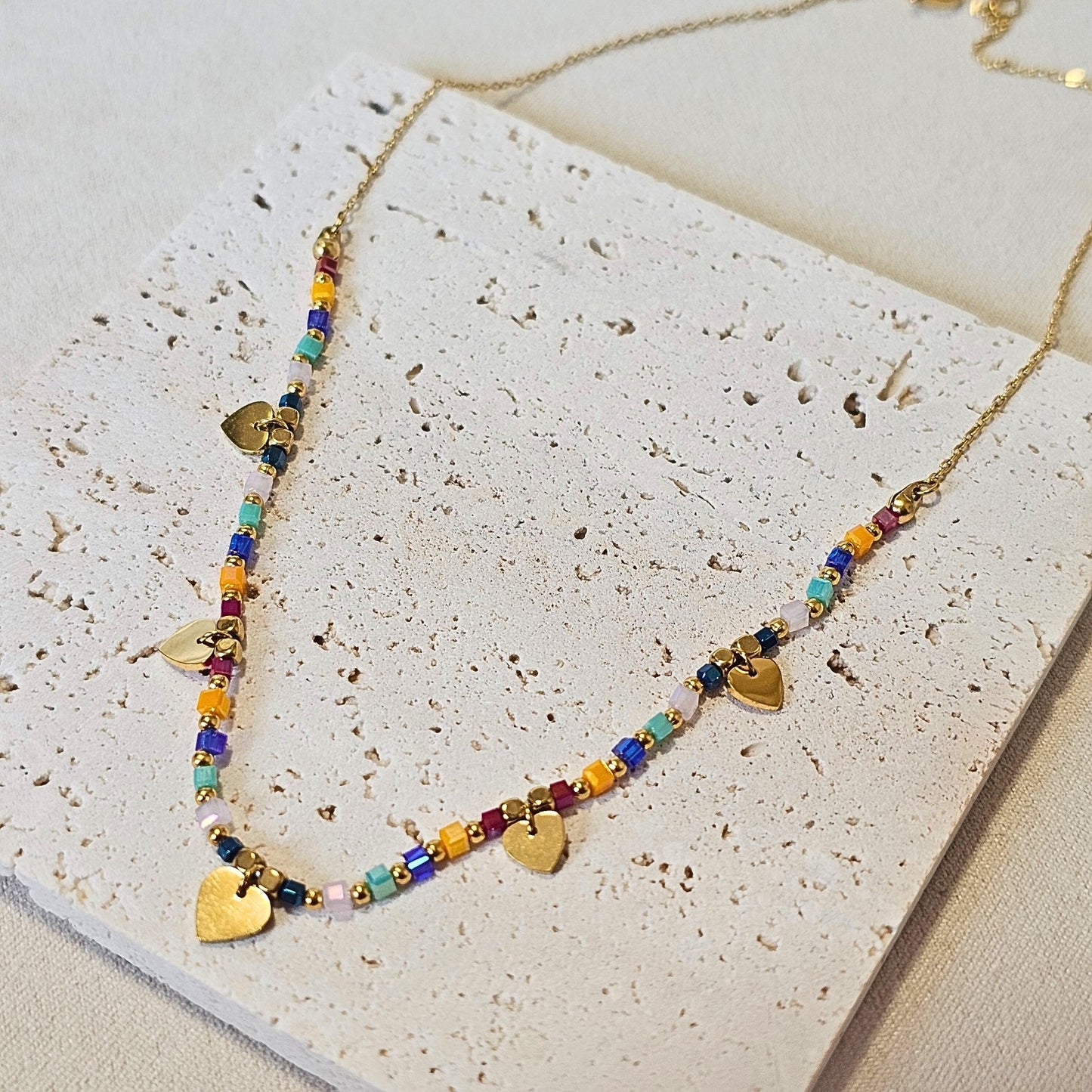 Boho Rainbow Bead Necklace