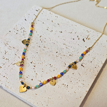 Boho Rainbow Bead Necklace