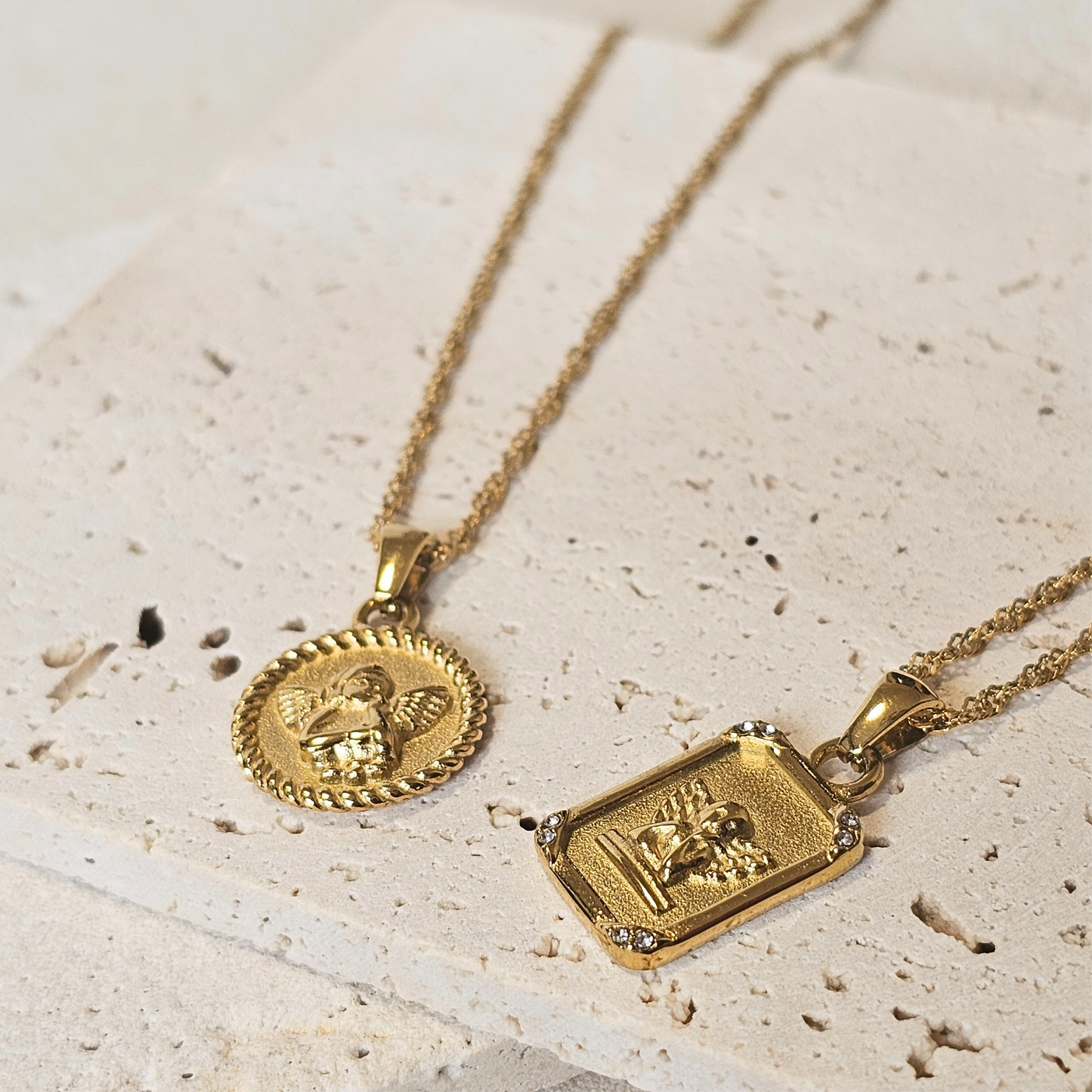 Cherub Charm with Angel Pendant Necklace