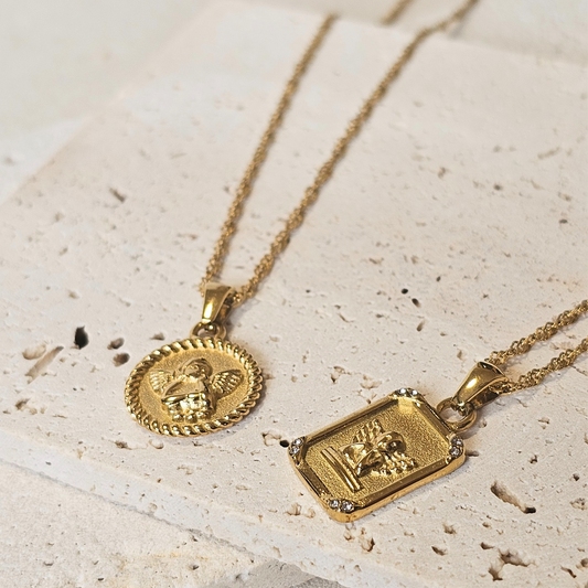 Cherub Charm with Angel Pendant Necklace