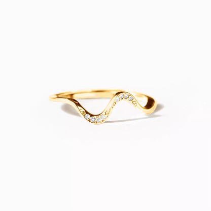 925 Wave Design Zirconia  Ring