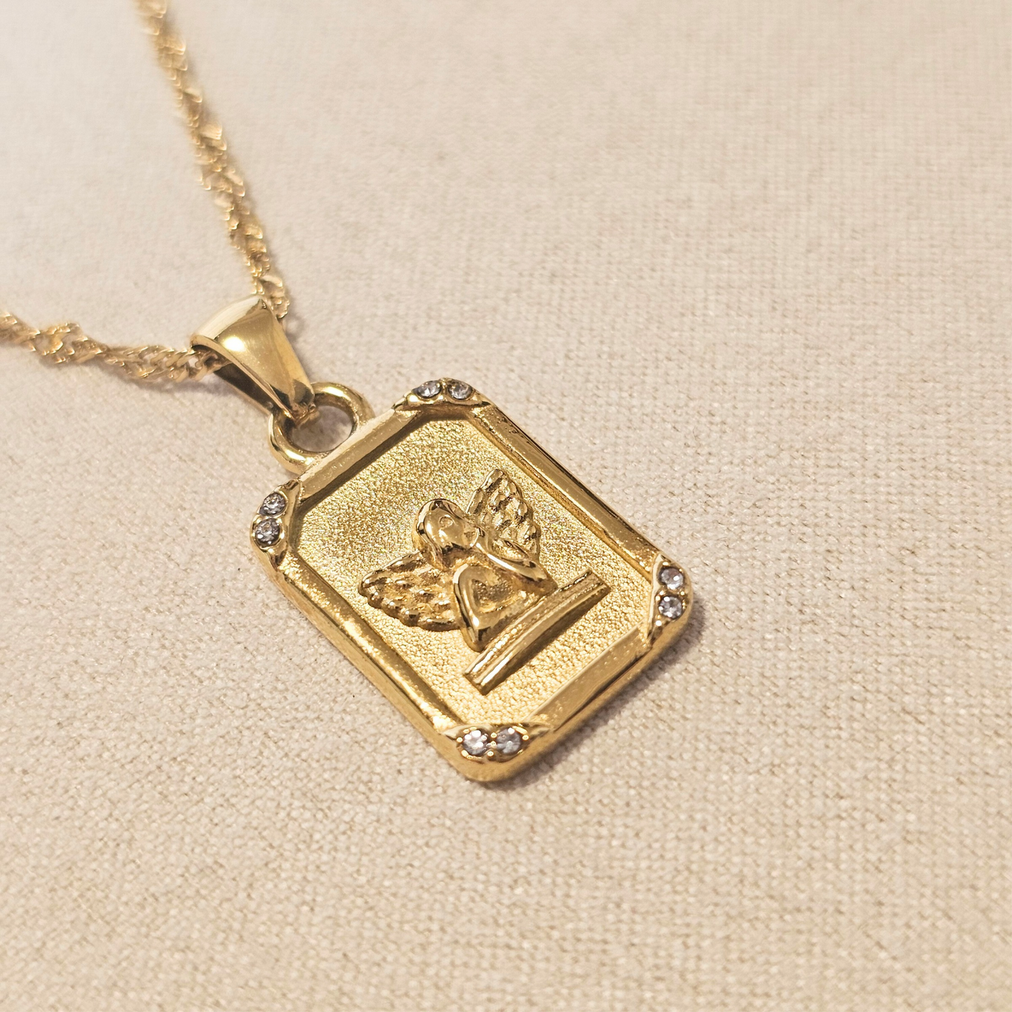 Cherub Charm with Angel Pendant Necklace