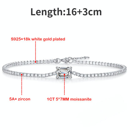 Emerald 925 Moissanite Tennis Bracelet