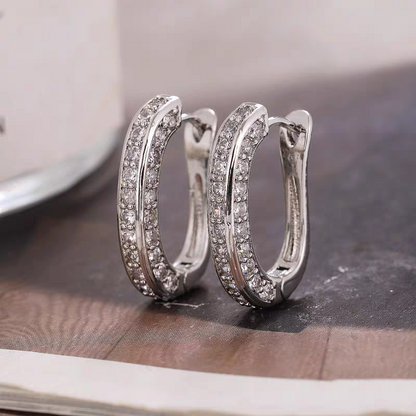925 Huggie Moissanite Hoop Earrings