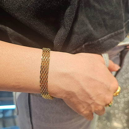 Flat Gold Layered Chain Bracelet