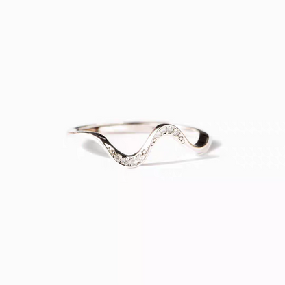 925 Wave Design Zirconia  Ring