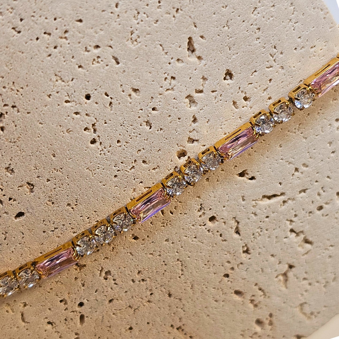Pink Emerald Tennis Bracelet
