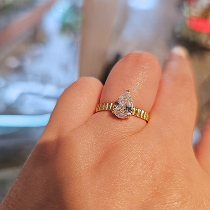 Teardrop Pear Cut Ring